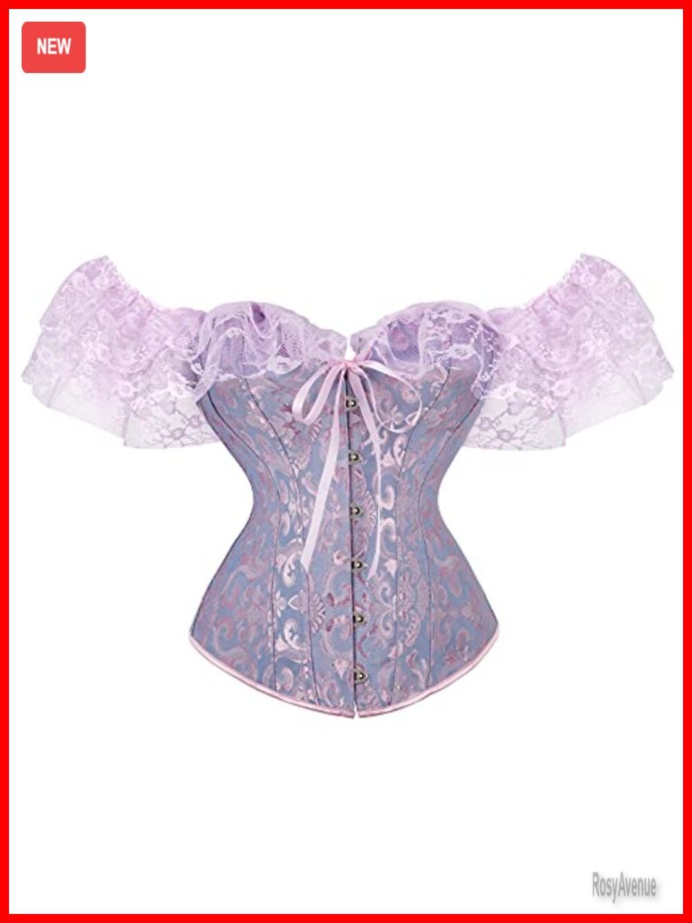 Women's Lace Up Corset Top Floral Bustier Shaping Waist